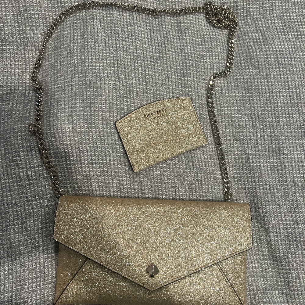 KATE SPADE GOLD GLITTER CLUTCH / CROSSBODY